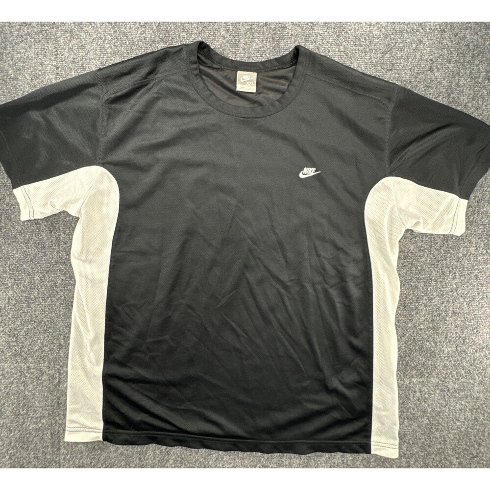 Nike Vintage Y2K Mesh Shirt Men’s XXL Black White Athletic Swoosh 2XL